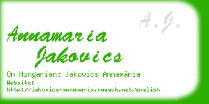 annamaria jakovics business card